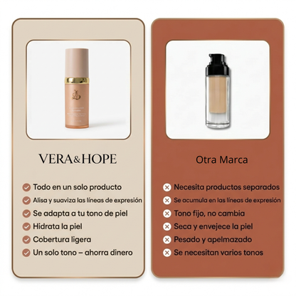 Base de Maquillaje Antiedad con SPF 50 – Se Adapta a tu Tono de Piel